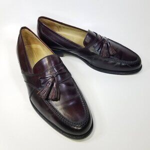 Johnston & Murphy Cellini Italy Tassel Dress Shoes Brown Burgundy size 10.5 M